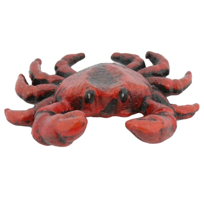 Image of a red cast iron crab bottle opener.