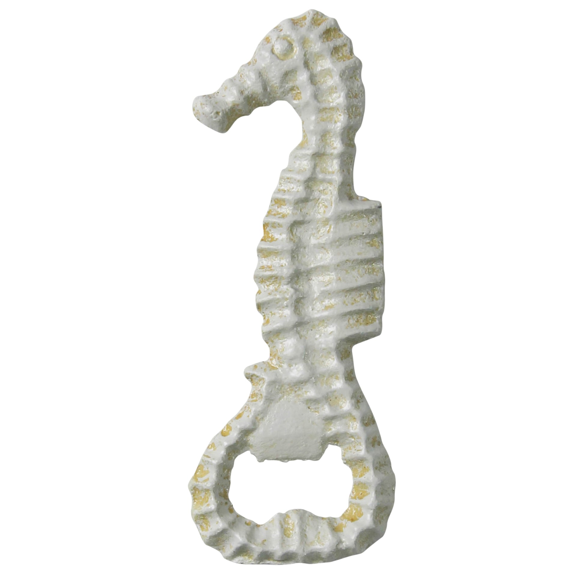 Image of a seahorse cast iron bottle opener.