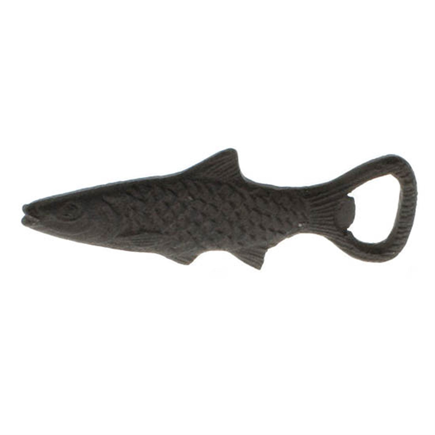 Image of a cast iron fish bottle opener.