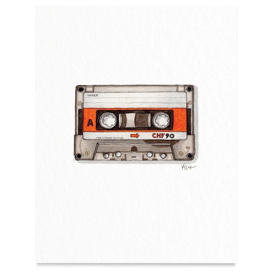 Retro Cassette Tape Art Print